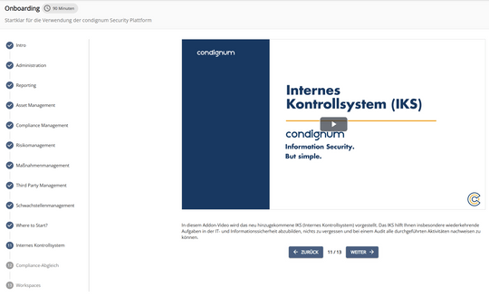 Condignum Academy dashboard