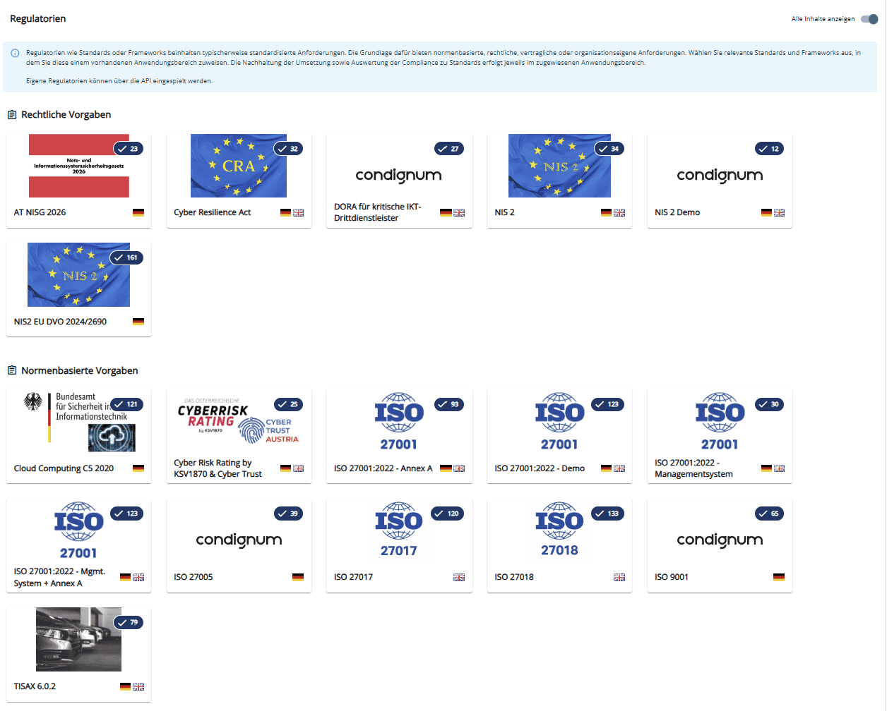 GRC Management Feature - Regulations